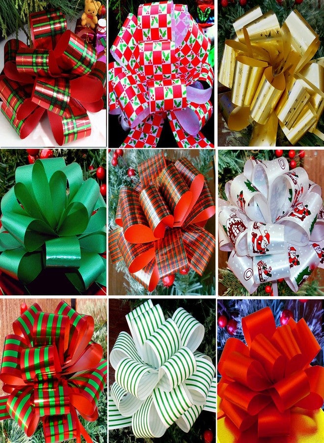 GiftWrap Etc. Christmas Gift Pull Bows - 5" Wide, Set of 9, Red, Green, Gold, Stripes, Swirls, Gift Bows, Christmas Presents, Birthday, Boxing Day, Hanukkah, Wreath, Swag, Christmas Tree, Fundraiser - Image 2